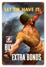 Vintage-Retro War Bond Grenade Metal-Tin Sign