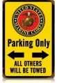 Vintage-Retro Marine Parking Yellow Metal-Tin Sign