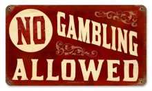 Vintage-Retro No Gambling Metal-Tin Sign