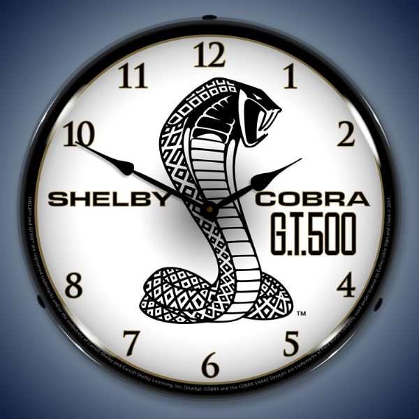 Retro Shelby Cobra GT500 Lighted Wall Clock