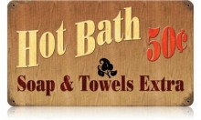 Vintage-Retro Hot Bath Metal-Tin Sign