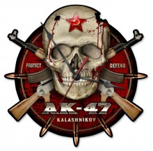 Vintage-Retro AK47 Clock Custom Shape Metal-Tin Sign
