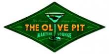Vintage-Retro Olive Pit Diamond Metal-Tin Sign