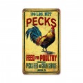 Vintage Rooster Feed Metal Sign 8 x 14 Inches Inches
