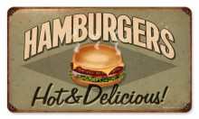 Vintage-Retro Hamburgers Metal-Tin Sign