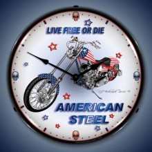 Vintage-Retro  American Steel Lighted Wall Clock