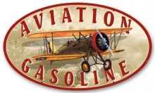 Vintage-Retro Aviation Gasoline Oval Metal-Tin Sign