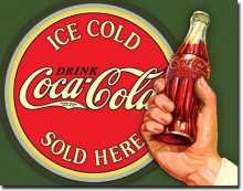Retro COKE - Ice Cold Bulls Eye Tin Sign