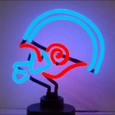 Retro BLUE/RED FOOTBALL HELMET NEON SCULPTURE  12 W  x 12 H x 6 D