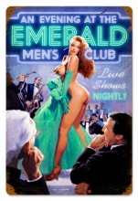 Vintage-Retro Emerald Evening Metal-Tin Sign