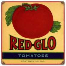 Vintage-Retro Red Glo Tomatoes Metal-Tin Sign
