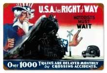 Vintage-Retro Right of Way Metal-Tin Sign