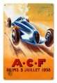 Vintage ACF Reims 12 x 18 inches Tin Sign