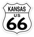 Vintage-Retro Kansas Route 66 Shield Metal-Tin Sign