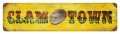 Retro Tin Sign Clam Town 20 x 5 Inches