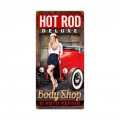 Retro Body Shop Tin Sign 12 x 24 Inches