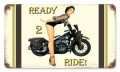 Vintage-Retro Ready 2 Ride Metal-Tin Sign
