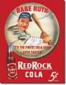 Vintage Babe Ruth Red Rock Cola Tin Sign