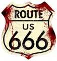 Vintage-Retro Route 666 Shield Metal-Tin Sign