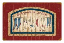 Vintage-Retro Lost Socks Metal-Tin Sign