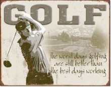 Retro Golf- Best Days Metal Sign