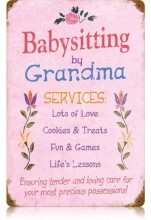 Vintage-Retro Babysitting Grandma Metal-Tin Sign