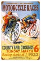 Vintage-Retro Pro Motorcycle Races Metal-Tin Sign 16 x 24 Inches