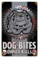 Vintage-Retro Dog Bites Metal-Tin Sign