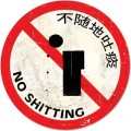 Vintage-Retro No Shitting Round Metal-Tin Sign
