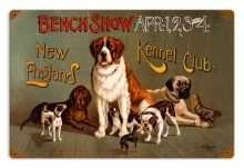 Vintage New England Dog Show 12 x 18 inches Tin Sign
