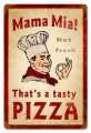 Vintage-Retro Mama Mia Pizza Metal-Tin Sign LARGE