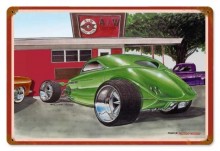 Vintage-Retro A W Custom Rod Metal-Tin Sign