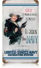 Vintage-Retro Gee Navy Metal-Tin Sign