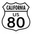 Vintage-Retro Route 80 California Shield Metal-Tin Sign