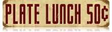 Vintage-Retro Plate Lunch Metal-Tin Sign