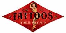 Vintage-Retro Tattoos Diamond Metal-Tin Sign