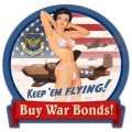 Vintage-Retro B-25 War Bonds Round Banner Metal-Tin Sign