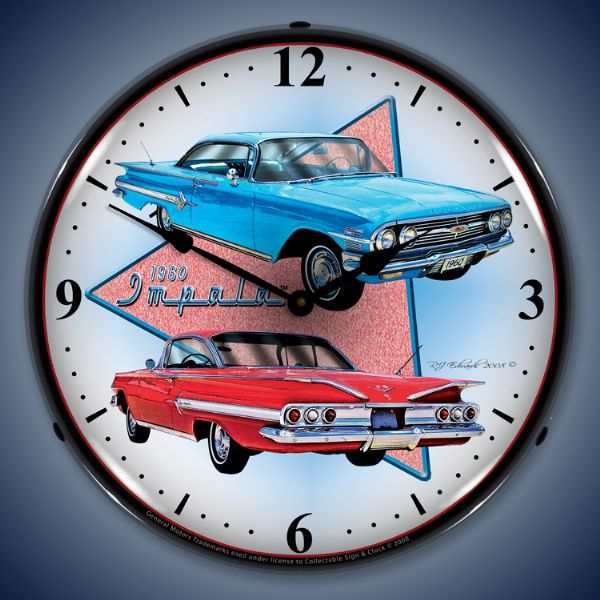 Retro 1960 Impala Lighted Wall Clock