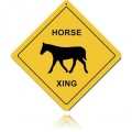 Vintage-Retro Horse Xing Round Metal-Tin Sign