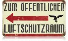Vintage-Retro German Air Raid Metal-Tin Sign