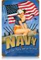 Vintage-Retro Navy Pin Up Metal-Tin Sign