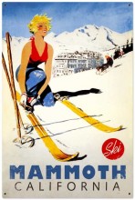 Vintage-Retro Ski Mammoth Metal-Tin Sign LARGE