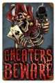 Vintage-Retro Cheaters Beware Metal-Tin Sign