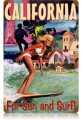 Vintage-Retro California Surfer Metal-Tin Sign