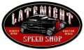Vintage-Retro Latenite Speed Shop Oval Metal-Tin Sign