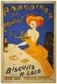 Vintage  Amandines Biscuits Tin Sign