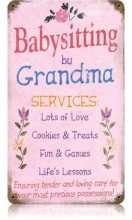 Vintage-Retro Grandma Babysitting Metal-Tin Sign