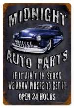 Vintage-Retro Midnite Auto Metal-Tin Sign