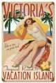 Vintage-Retro Vacation Island Metal-Tin Sign - Personalized