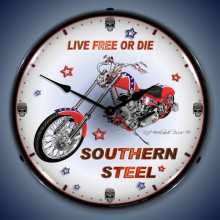 Vintage-Retro  Southern Steel Lighted Wall Clock